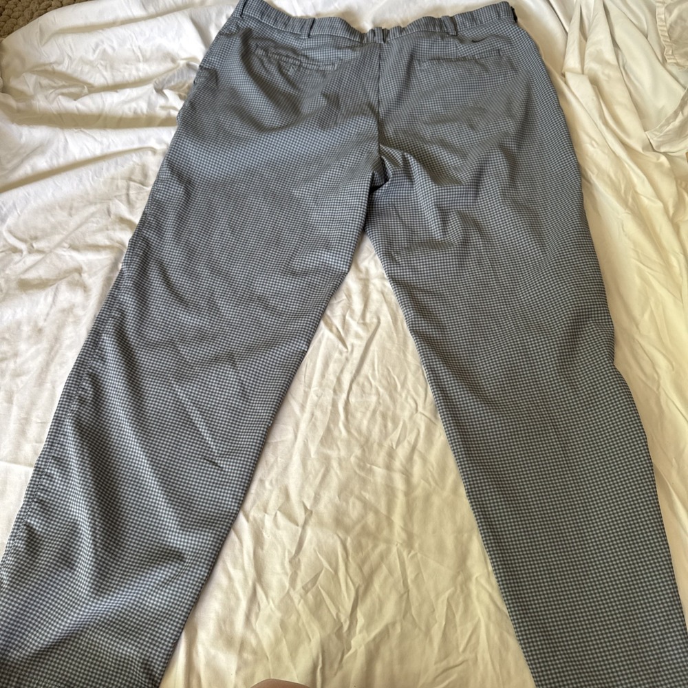 Nike Golf Checkered Gray Pants 40x32 Flat Front Dri Fit - Picture 6 of 8